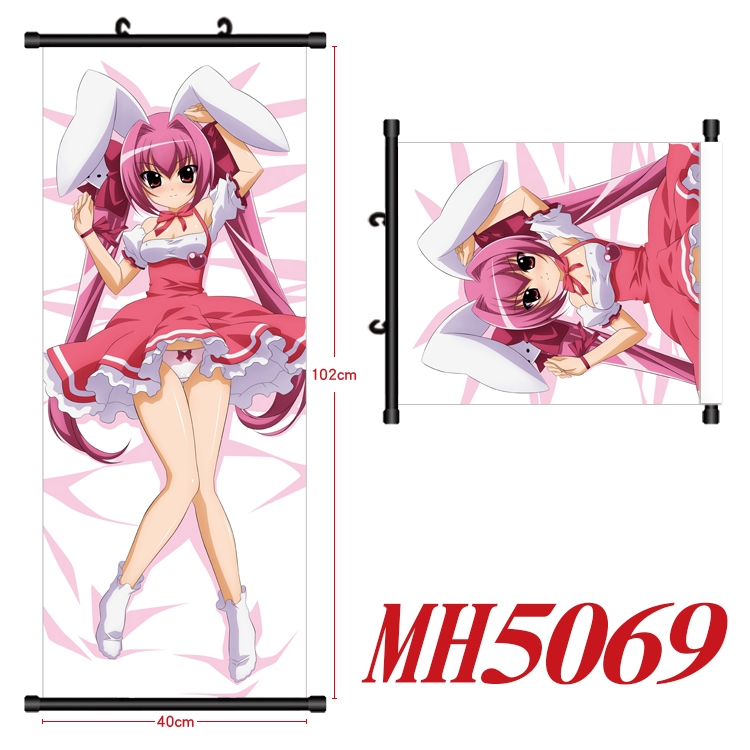 Mew Mew Anime black Plastic rod Cloth painting Wall Scroll 40X102CM   MH5069