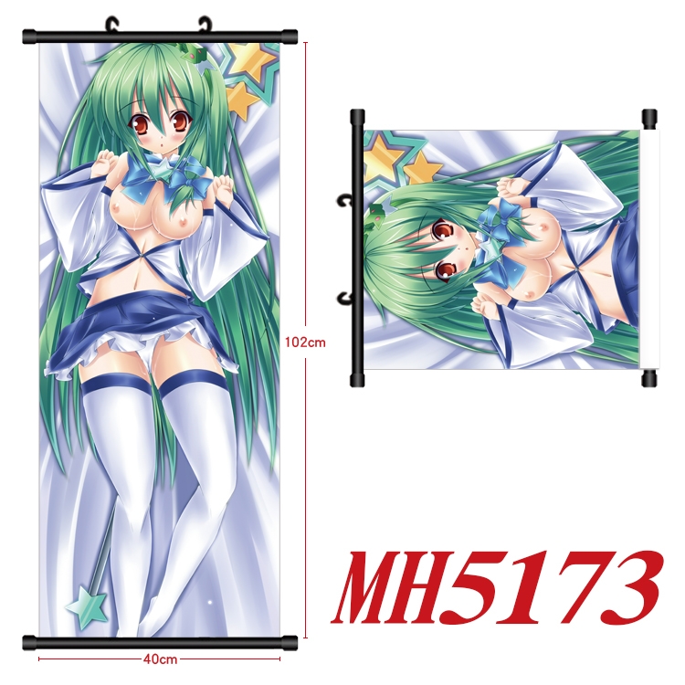 Dongfeng Valley Sanae Anime black Plastic rod Cloth painting Wall Scroll 40X102CM MH5173