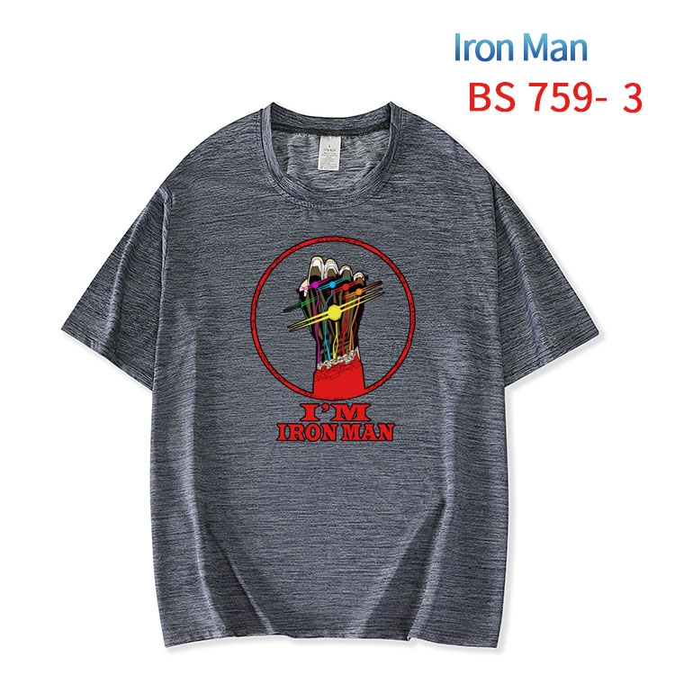 Iron Man New ice silk cotton loose and comfortable T-shirt from XS to 5XL BS-759-3