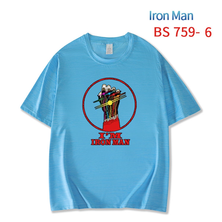 Iron Man New ice silk cotton loose and comfortable T-shirt from XS to 5XL BS-759-6