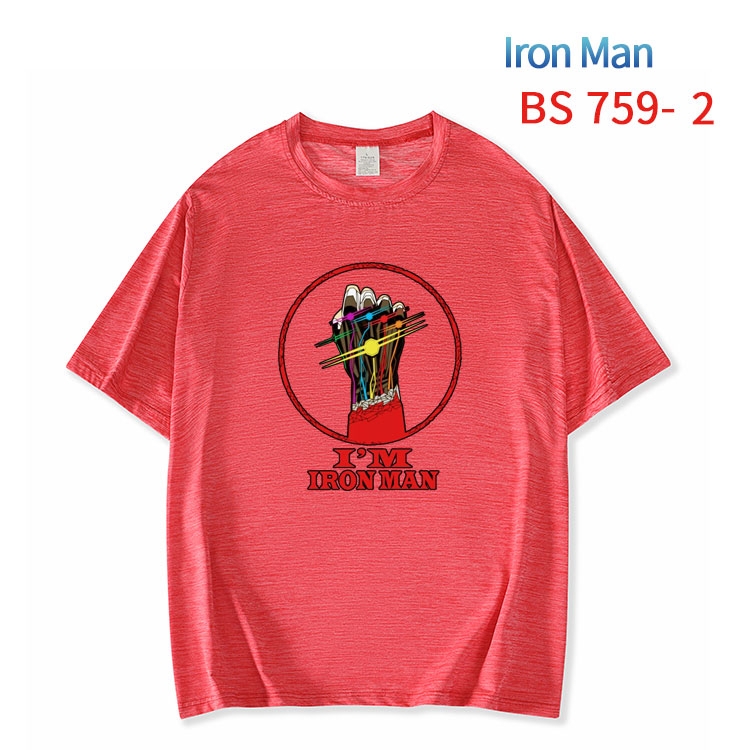 Iron Man New ice silk cotton loose and comfortable T-shirt from XS to 5XL BS-759-2