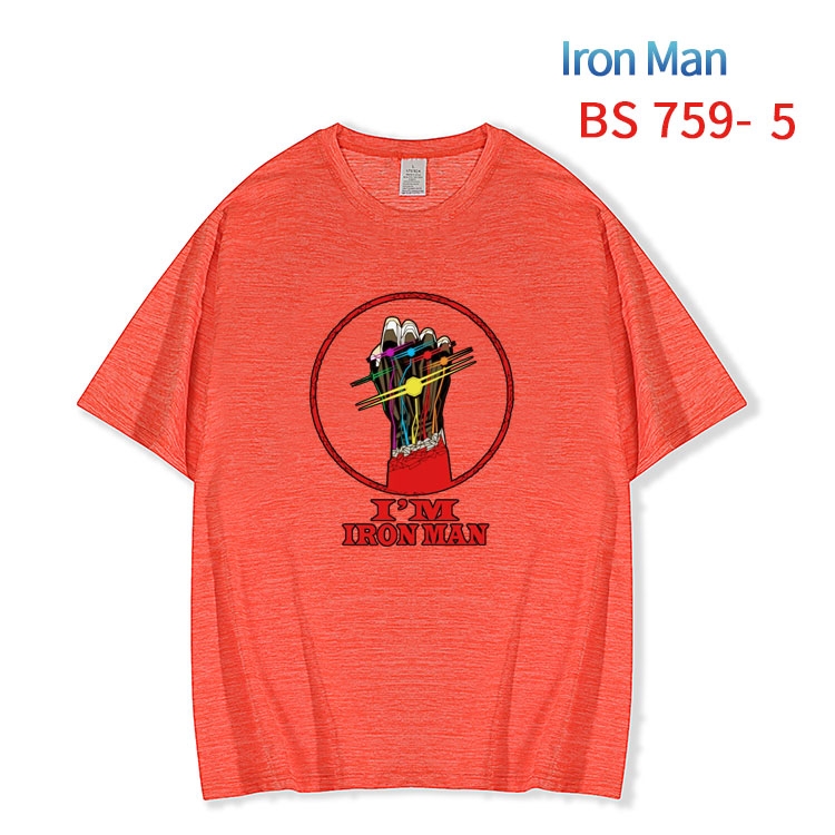 Iron Man New ice silk cotton loose and comfortable T-shirt from XS to 5XL BS-759-5