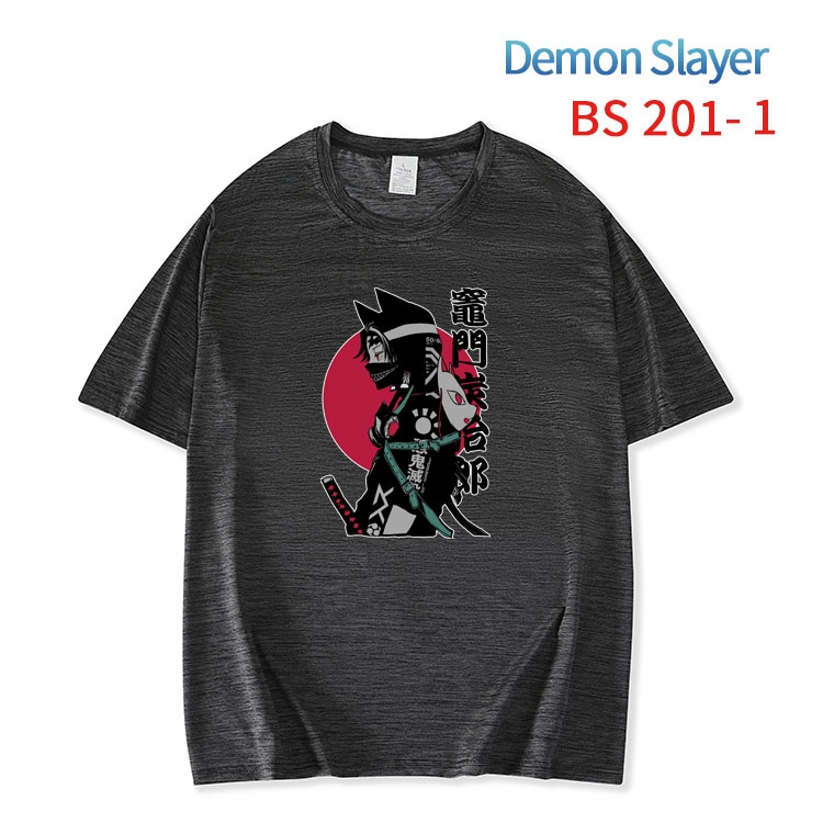 Demon Slayer Kimets New ice silk cotton loose and comfortable T-shirt from XS to 5XL  BS-201-1