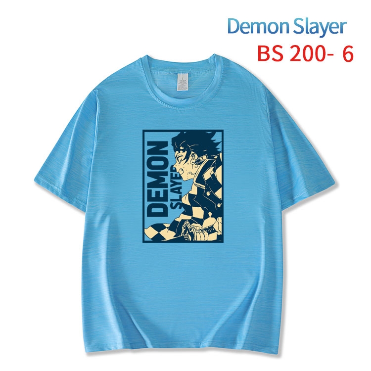 Demon Slayer Kimets New ice silk cotton loose and comfortable T-shirt from XS to 5XL BS-200-6