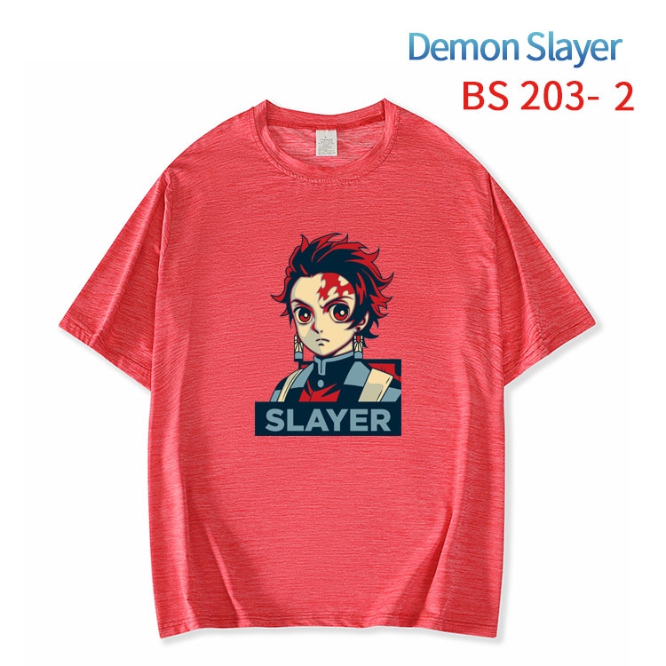 Demon Slayer Kimets New ice silk cotton loose and comfortable T-shirt from XS to 5XL  BS-203-2