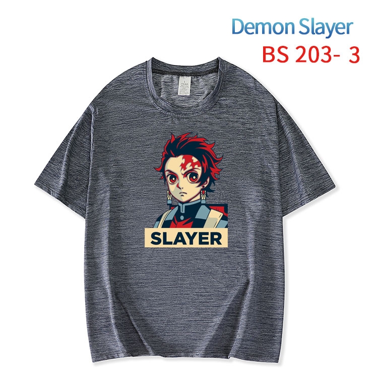 Demon Slayer Kimets New ice silk cotton loose and comfortable T-shirt from XS to 5XL  BS-203-3