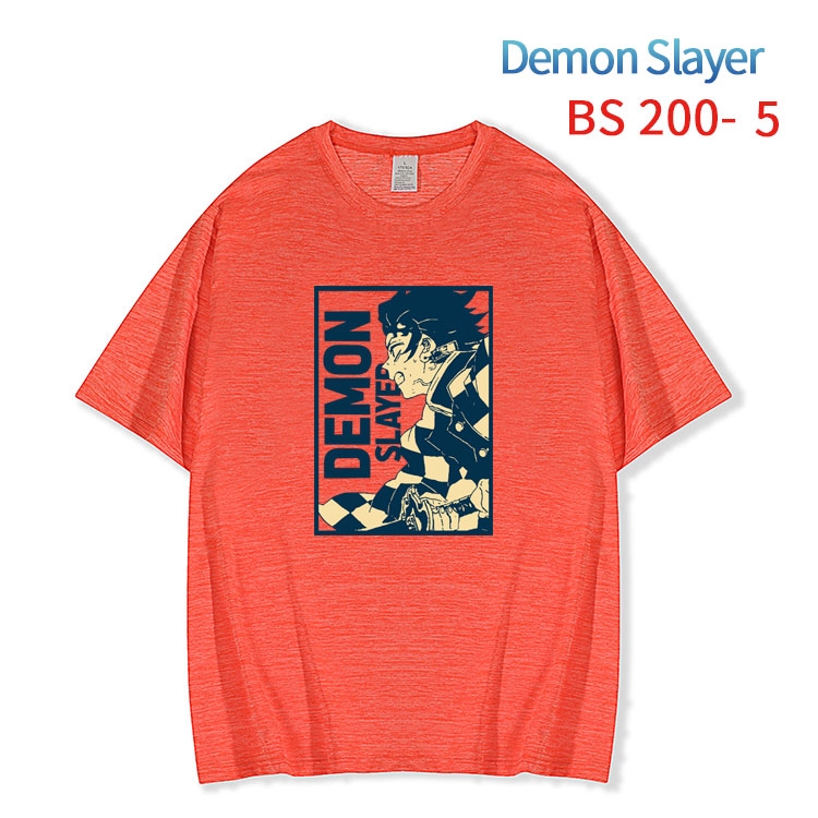 Demon Slayer Kimets New ice silk cotton loose and comfortable T-shirt from XS to 5XL BS-200-5