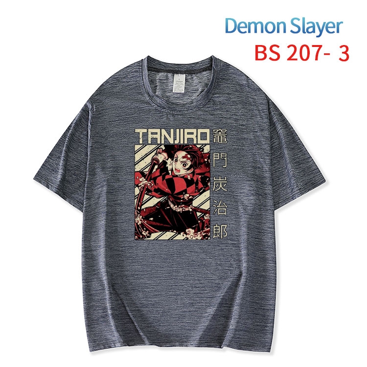 Demon Slayer Kimets New ice silk cotton loose and comfortable T-shirt from XS to 5XL BS-207-3