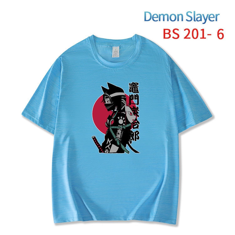 Demon Slayer Kimets New ice silk cotton loose and comfortable T-shirt from XS to 5XL BS-201-6