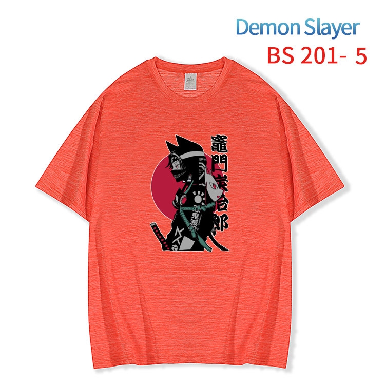 Demon Slayer Kimets New ice silk cotton loose and comfortable T-shirt from XS to 5XL  BS-201-5