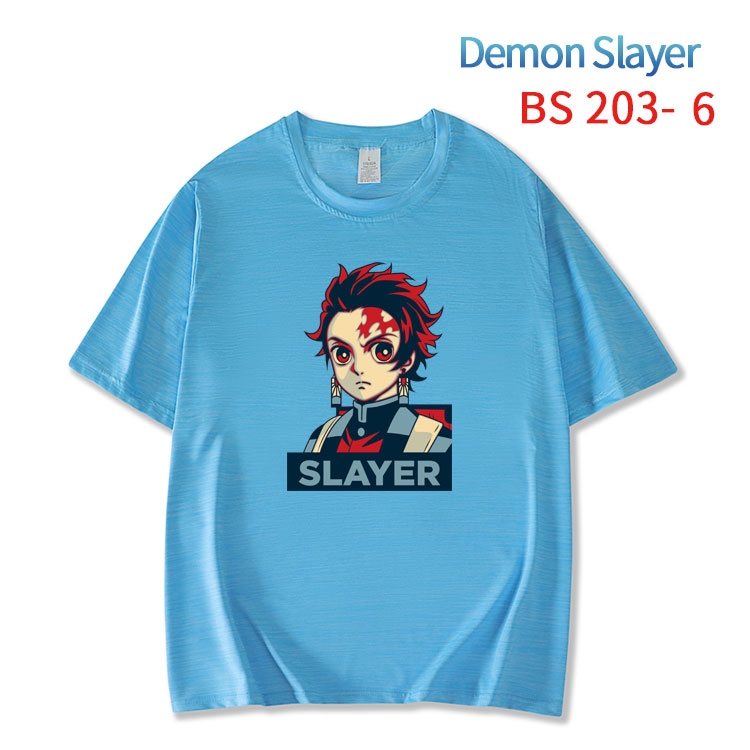 Demon Slayer Kimets New ice silk cotton loose and comfortable T-shirt from XS to 5XL BS-203-6