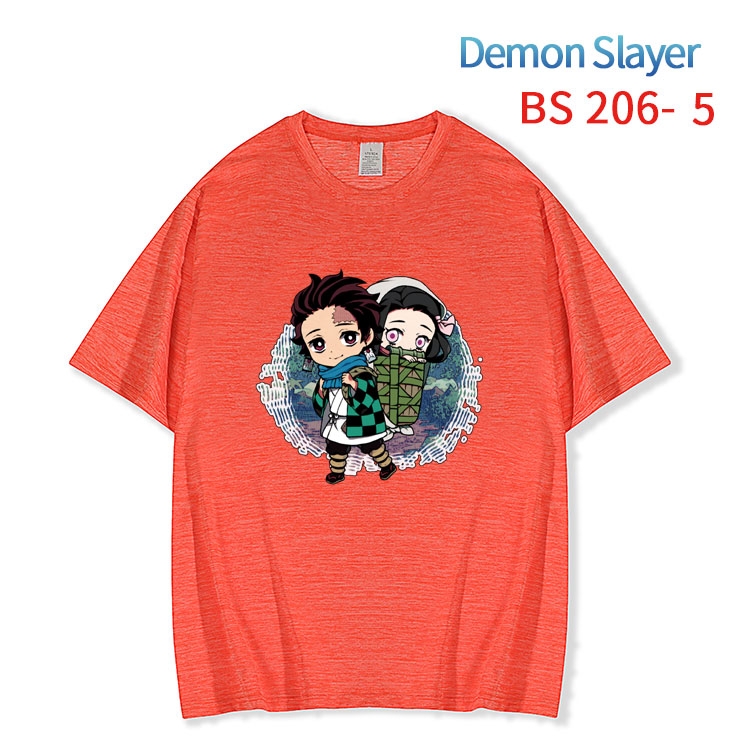 Demon Slayer Kimets New ice silk cotton loose and comfortable T-shirt from XS to 5XL BS-206-5