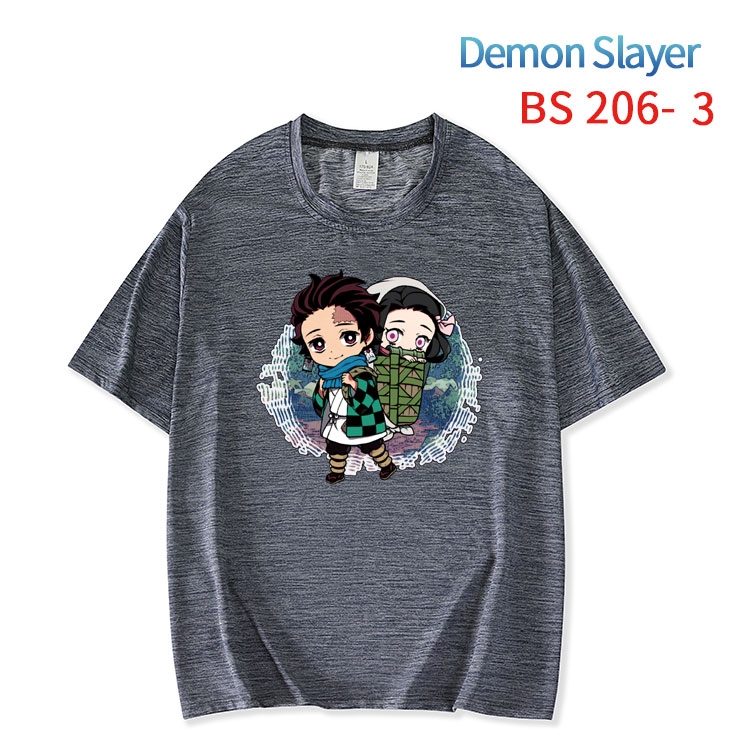 Demon Slayer Kimets New ice silk cotton loose and comfortable T-shirt from XS to 5XL BS-206-3