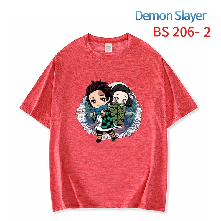 Demon Slayer Kimets New ice silk cotton loose and comfortable T-shirt from XS to 5XL  BS-206-2