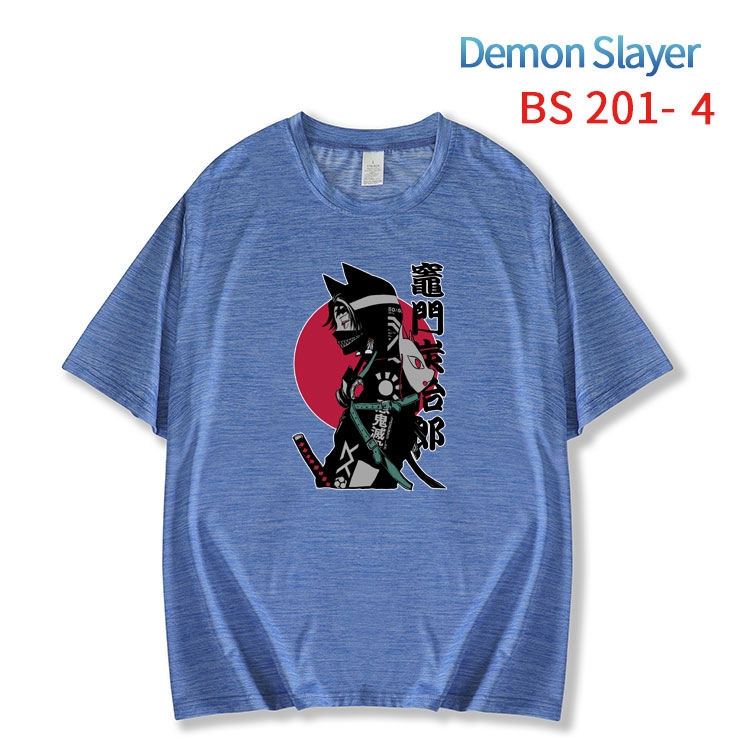 Demon Slayer Kimets New ice silk cotton loose and comfortable T-shirt from XS to 5XL  BS-201-4