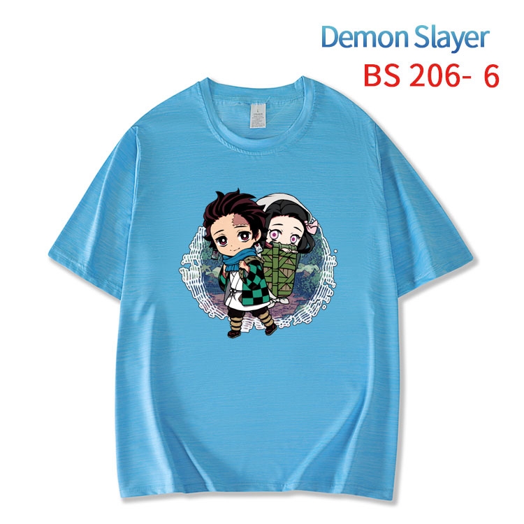 Demon Slayer Kimets New ice silk cotton loose and comfortable T-shirt from XS to 5XL BS-206-6