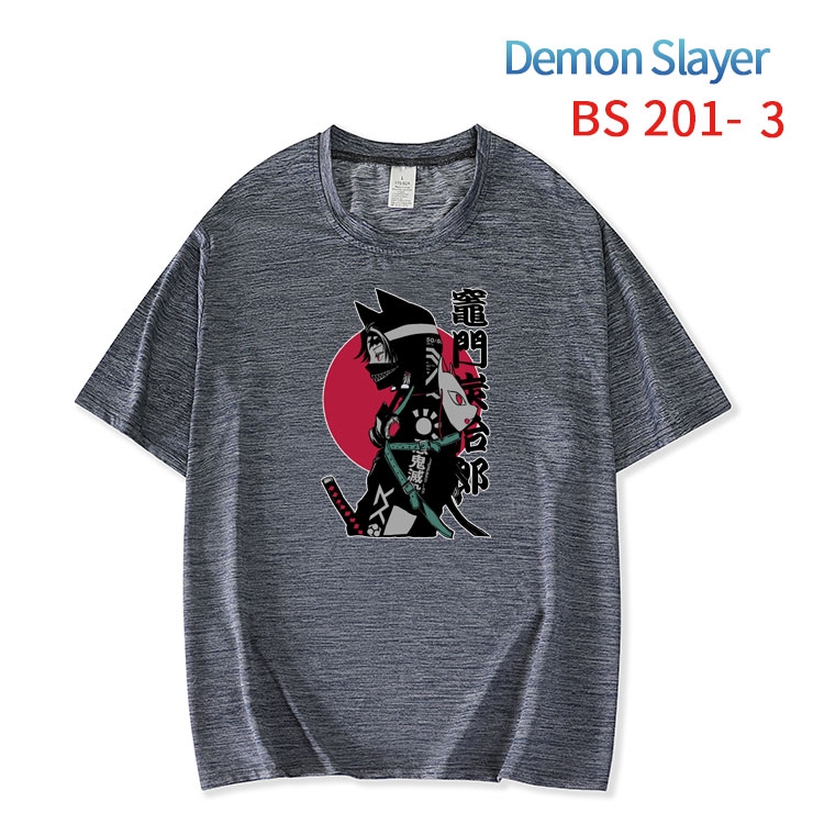 Demon Slayer Kimets New ice silk cotton loose and comfortable T-shirt from XS to 5XL BS-201-3