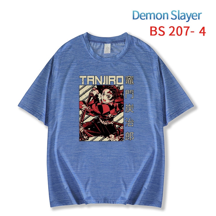 Demon Slayer Kimets New ice silk cotton loose and comfortable T-shirt from XS to 5XL BS-207-4