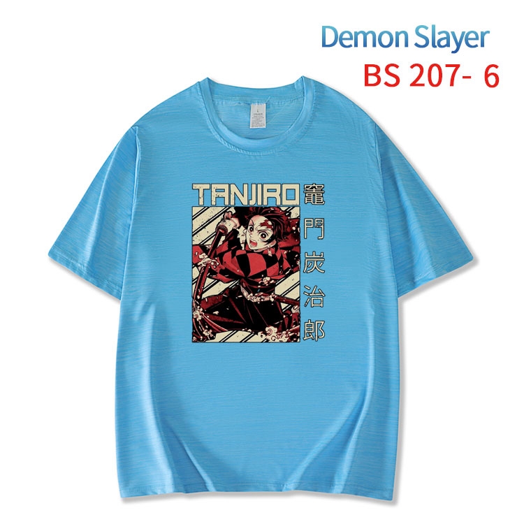 Demon Slayer Kimets New ice silk cotton loose and comfortable T-shirt from XS to 5XL  BS-207-6