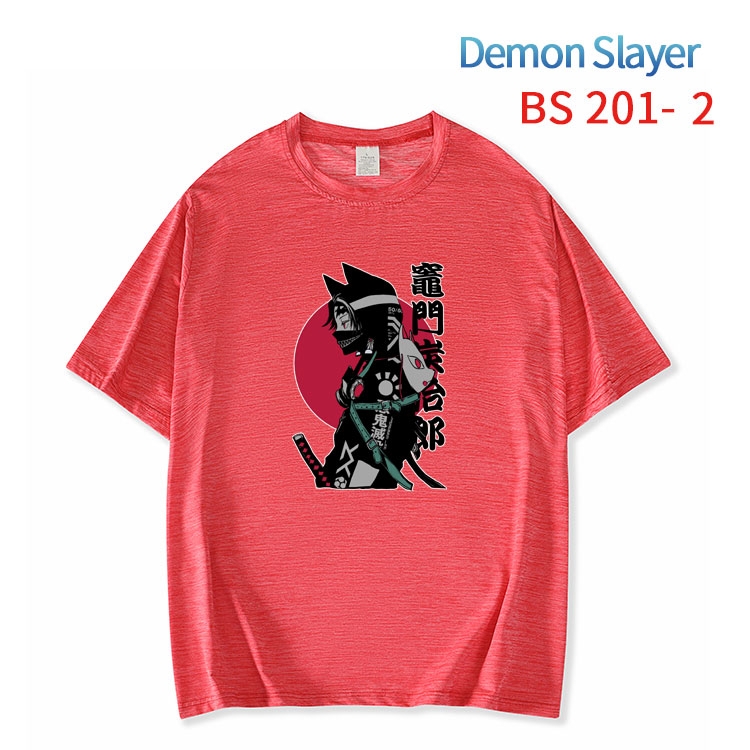 Demon Slayer Kimets New ice silk cotton loose and comfortable T-shirt from XS to 5XL BS-201-2