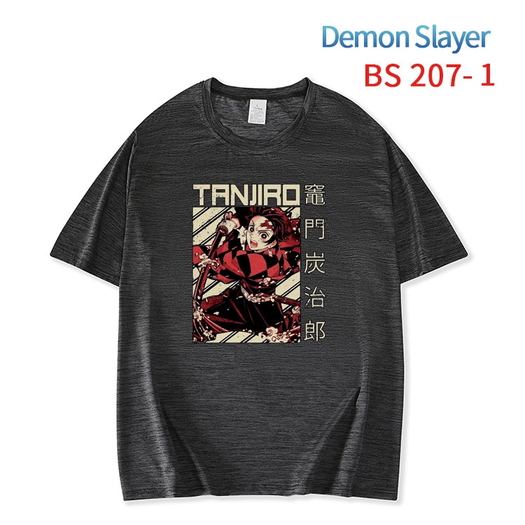 Demon Slayer Kimets New ice silk cotton loose and comfortable T-shirt from XS to 5XL  BS-207-1