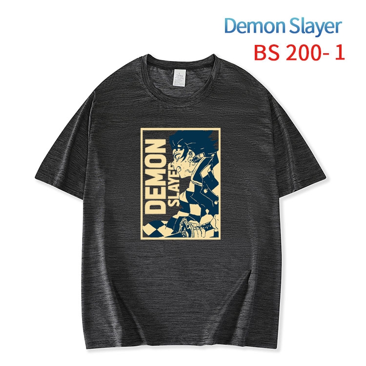 Demon Slayer Kimets New ice silk cotton loose and comfortable T-shirt from XS to 5XL BS-200-1