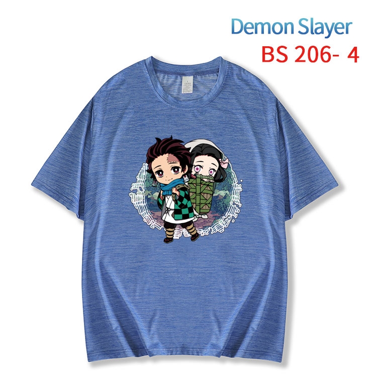 Demon Slayer Kimets New ice silk cotton loose and comfortable T-shirt from XS to 5XL BS-206-4