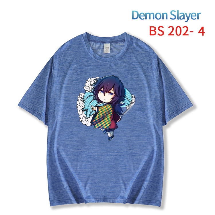 Demon Slayer Kimets New ice silk cotton loose and comfortable T-shirt from XS to 5XL  BS-202-4