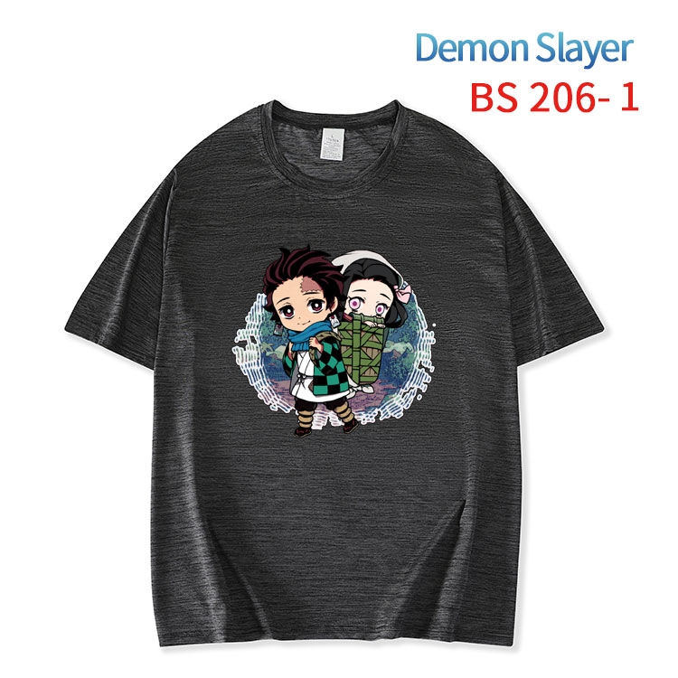 Demon Slayer Kimets New ice silk cotton loose and comfortable T-shirt from XS to 5XL BS-206-1