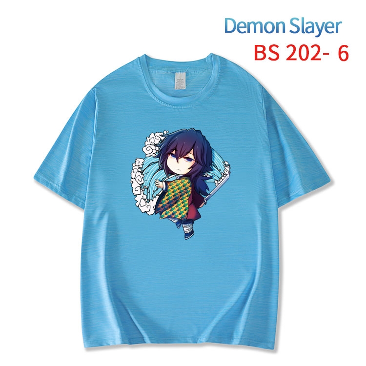 Demon Slayer Kimets New ice silk cotton loose and comfortable T-shirt from XS to 5XL BS-202-6