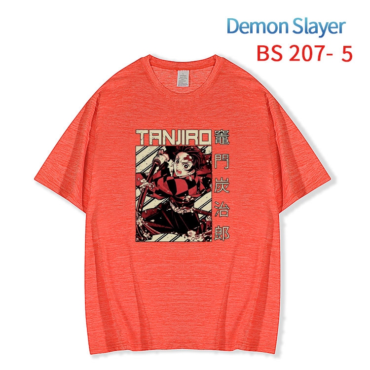 Demon Slayer Kimets New ice silk cotton loose and comfortable T-shirt from XS to 5XL BS-207-5