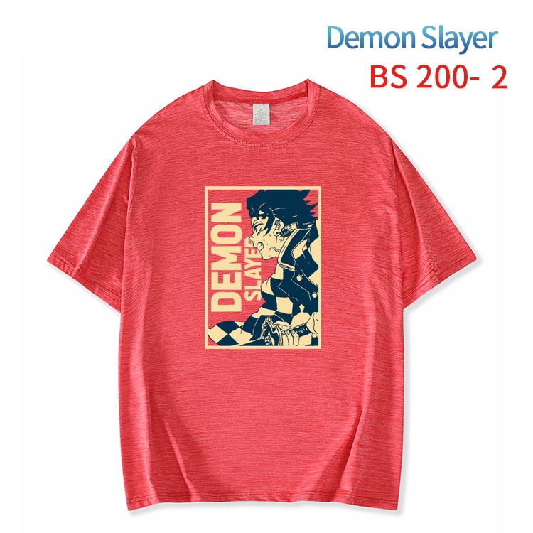 Demon Slayer Kimets New ice silk cotton loose and comfortable T-shirt from XS to 5XL  BS-200-2