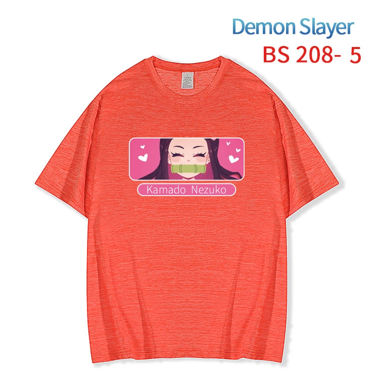 Demon Slayer Kimets New ice silk cotton loose and comfortable T-shirt from XS to 5XL BS-208-5