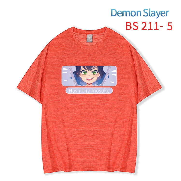 Demon Slayer Kimets New ice silk cotton loose and comfortable T-shirt from XS to 5XL BS-211-5