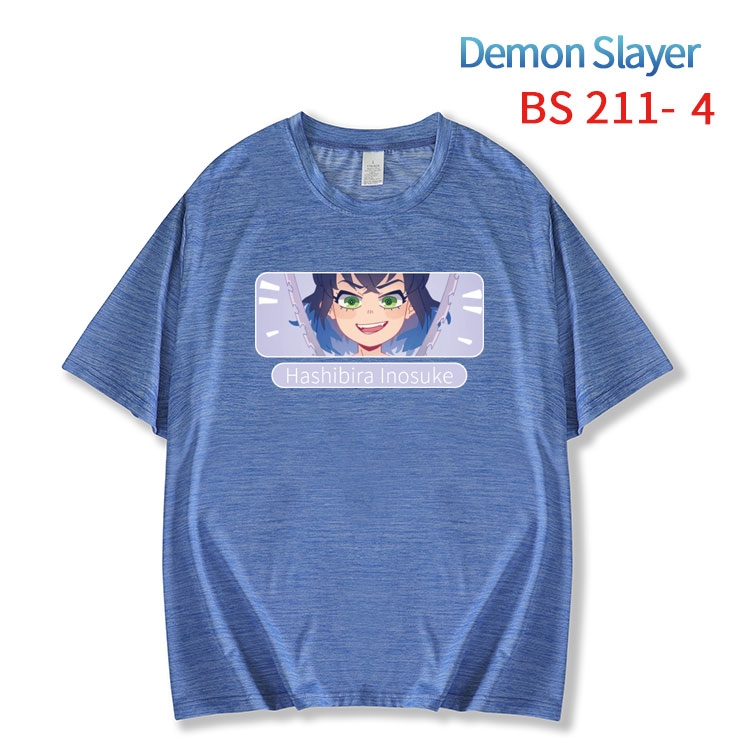 Demon Slayer Kimets New ice silk cotton loose and comfortable T-shirt from XS to 5XL BS-211-4