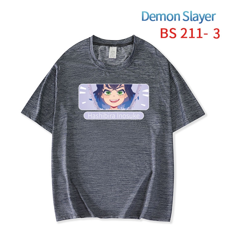 Demon Slayer Kimets New ice silk cotton loose and comfortable T-shirt from XS to 5XL BS-211-3