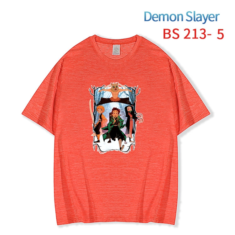 Demon Slayer Kimets New ice silk cotton loose and comfortable T-shirt from XS to 5XL  BS-213-5