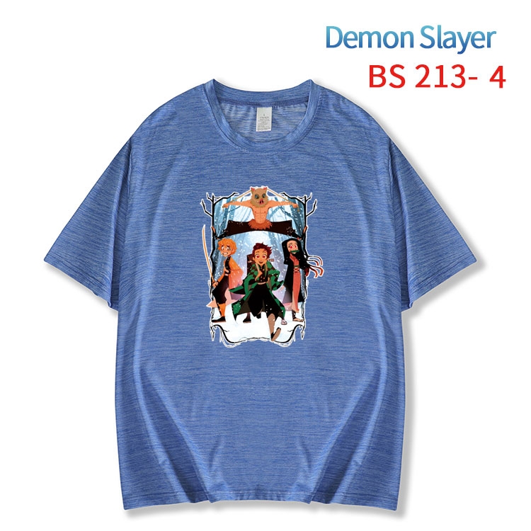 Demon Slayer Kimets New ice silk cotton loose and comfortable T-shirt from XS to 5XL  BS-213-4