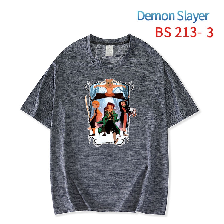 Demon Slayer Kimets New ice silk cotton loose and comfortable T-shirt from XS to 5XL BS-213-3