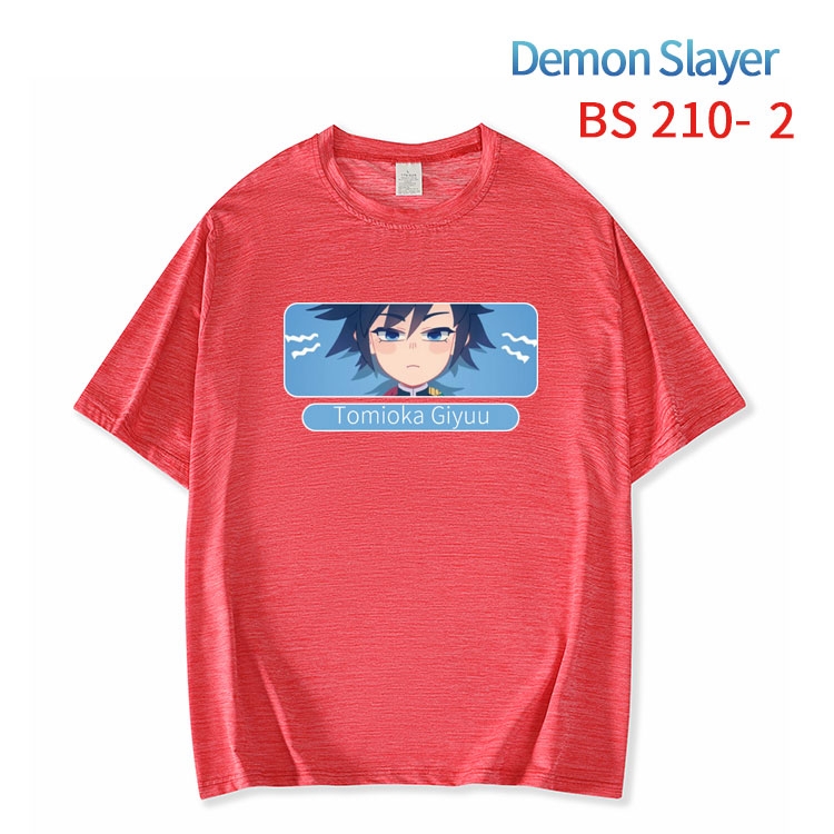 Demon Slayer Kimets New ice silk cotton loose and comfortable T-shirt from XS to 5XL BS-210-2