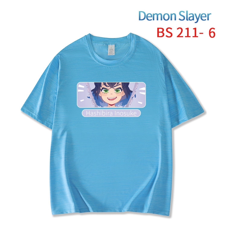 Demon Slayer Kimets New ice silk cotton loose and comfortable T-shirt from XS to 5XL BS-211-6