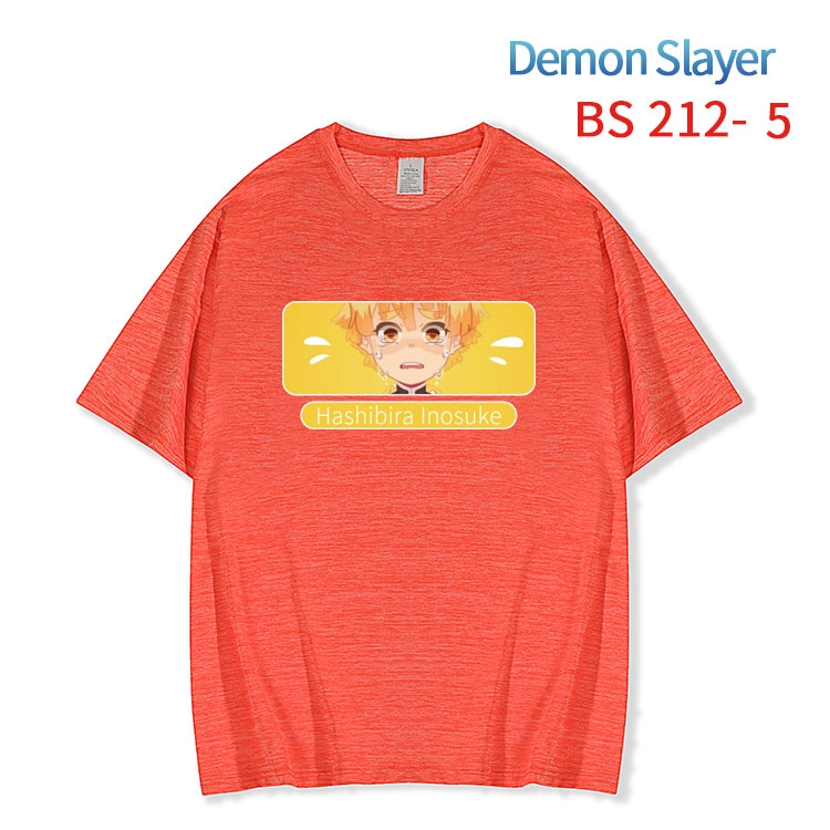 Demon Slayer Kimets New ice silk cotton loose and comfortable T-shirt from XS to 5XL BS-212-5