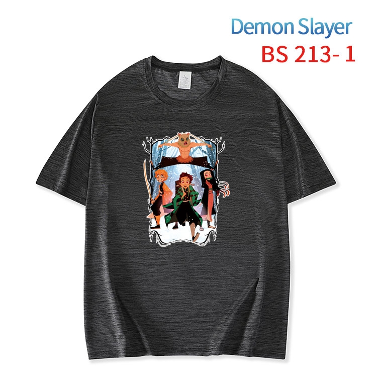 Demon Slayer Kimets New ice silk cotton loose and comfortable T-shirt from XS to 5XL  BS-213-1