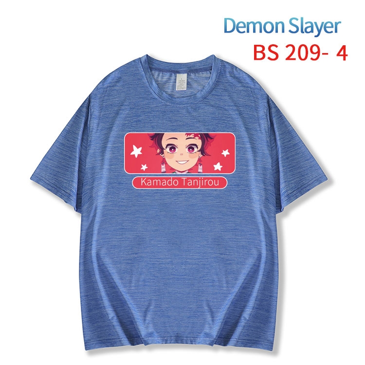 Demon Slayer Kimets New ice silk cotton loose and comfortable T-shirt from XS to 5XL  BS-209-4