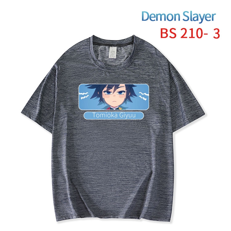 Demon Slayer Kimets New ice silk cotton loose and comfortable T-shirt from XS to 5XL BS-210-3