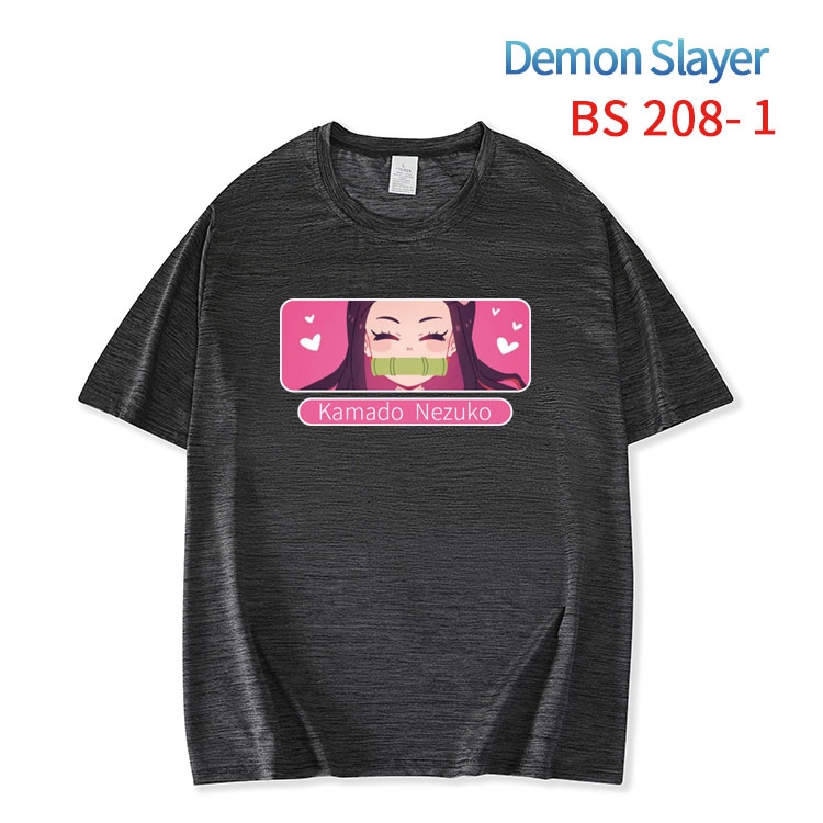 Demon Slayer Kimets New ice silk cotton loose and comfortable T-shirt from XS to 5XL  BS-208-1