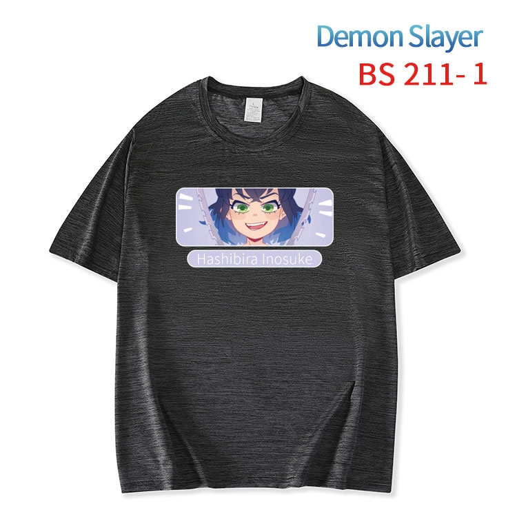 Demon Slayer Kimets New ice silk cotton loose and comfortable T-shirt from XS to 5XL  BS-211-1