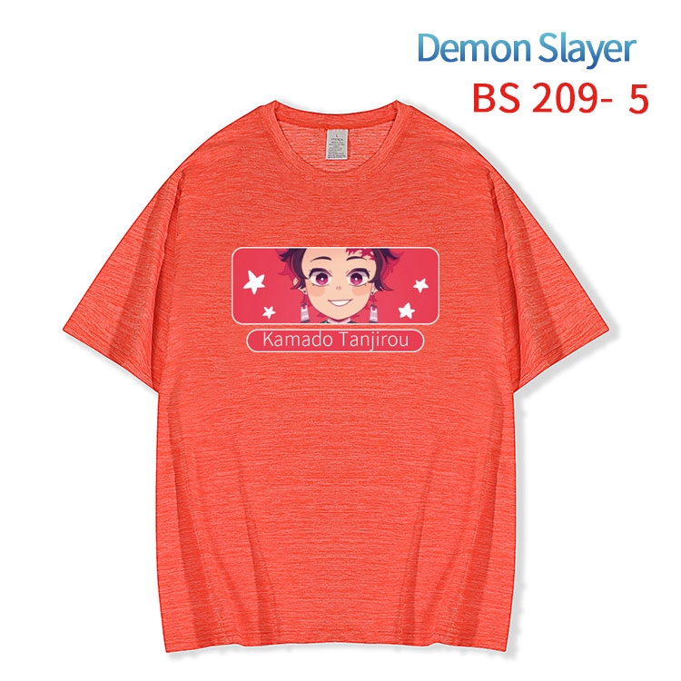 Demon Slayer Kimets New ice silk cotton loose and comfortable T-shirt from XS to 5XL BS-209-5