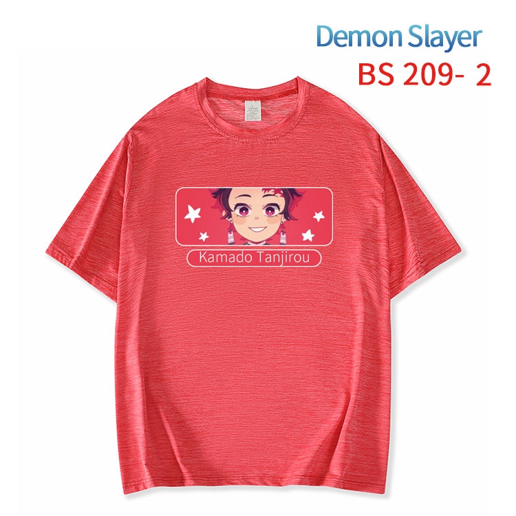 Demon Slayer Kimets New ice silk cotton loose and comfortable T-shirt from XS to 5XL BS-209-2