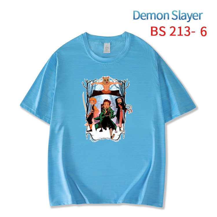 Demon Slayer Kimets New ice silk cotton loose and comfortable T-shirt from XS to 5XL BS-213-6